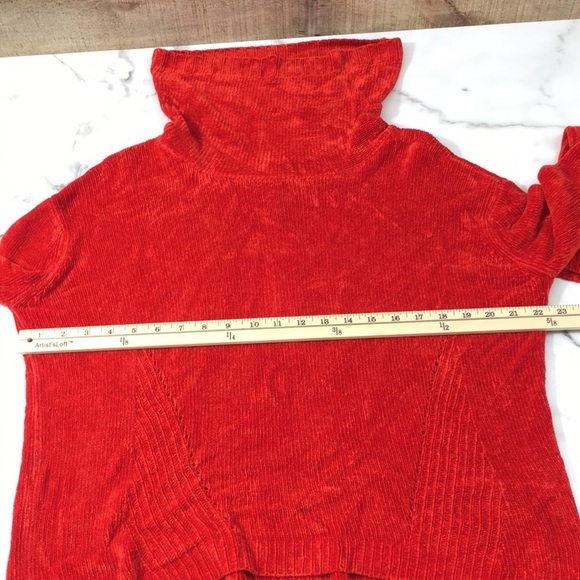 525 America Cardinal Red Knit Cowl Neck Sweater - Picture 5 of 11